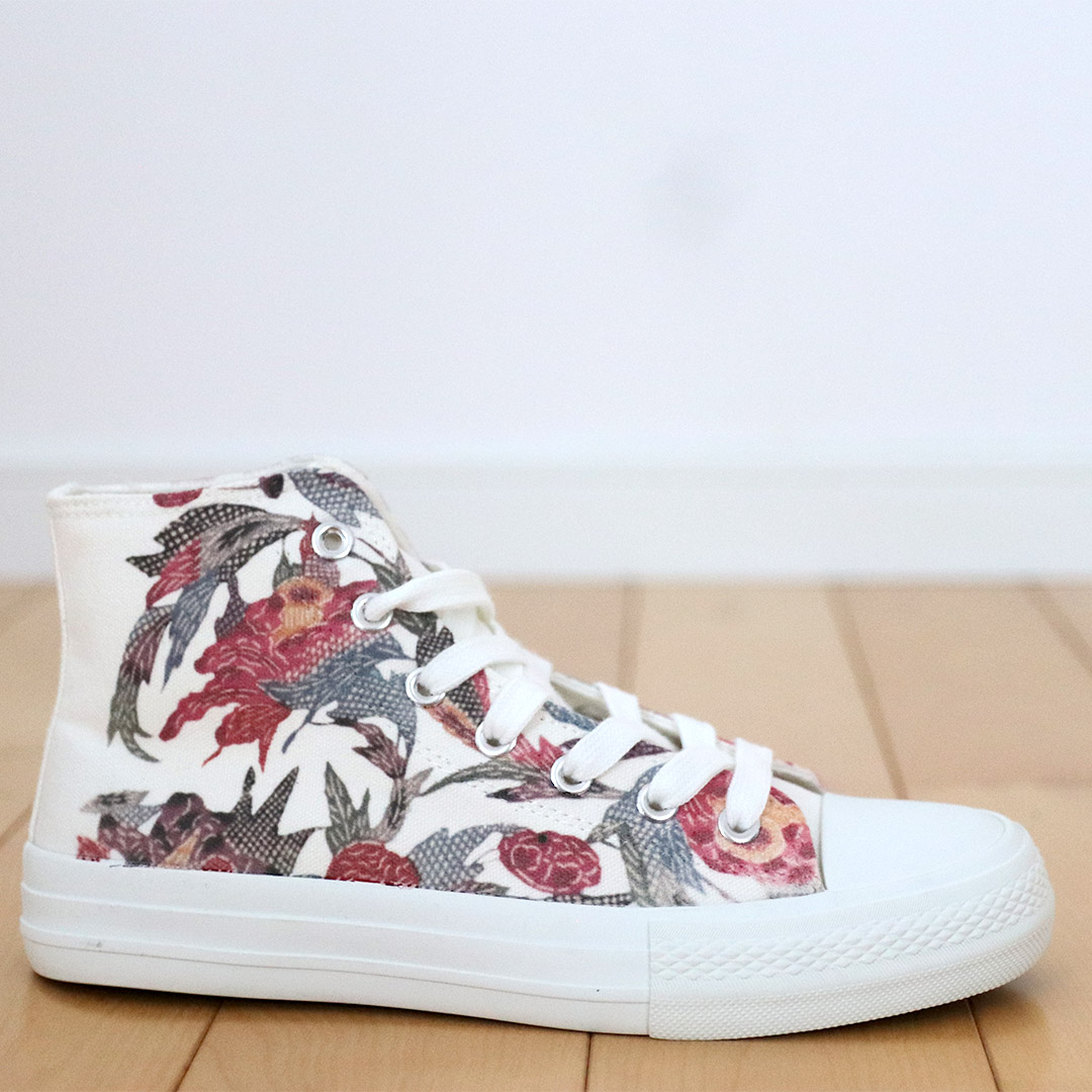 琉球紅型スニーカー　Botan　Hi