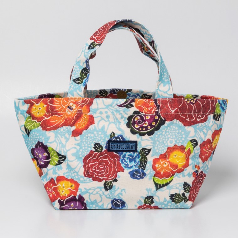 舟形トート  RYUKA/紅型ブルー