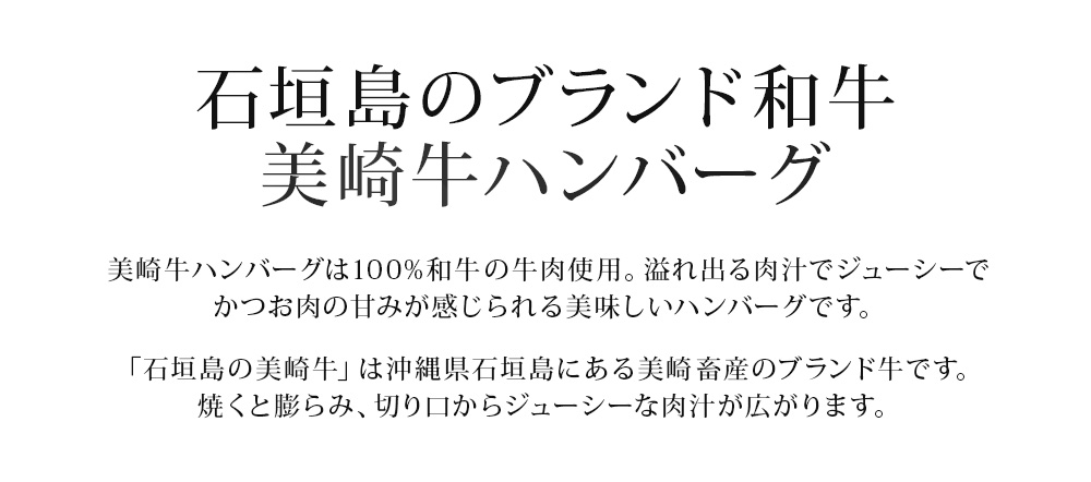 【送料込】石垣島のブランド和牛!美崎牛ハンバーグ 100g×10個の詳細画像 【送料込】石垣島のブランド和牛!美崎牛ハンバーグ 100g×10個の詳細画像